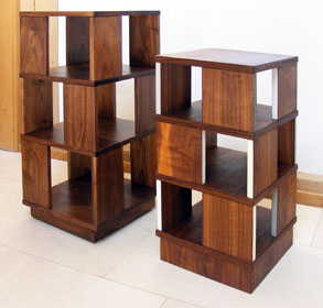 Black walnut revolving bookcases