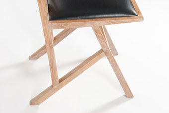 Oak chair with leather seat
