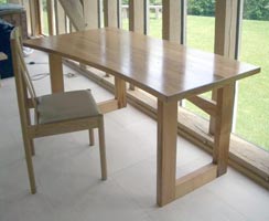 Wooden desk and chair