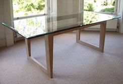 Desk with glass top