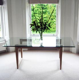 Desk with glass top