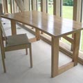 Wooden desk and chair